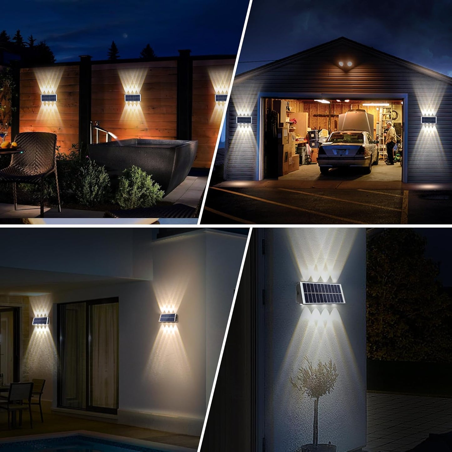 Lámpara solar de pared exterior con 8 LED - additional image 2